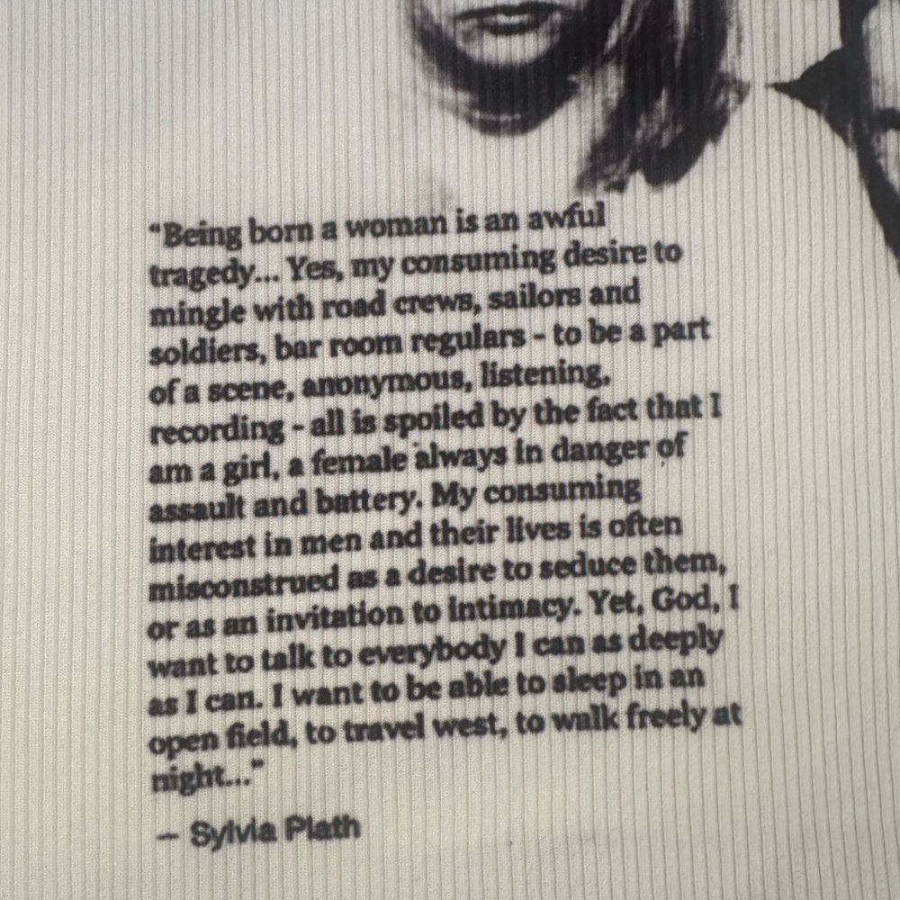 White Graphic buffalo 66 / Sylvia Plath quote Tank Top - Picture 9 of 11